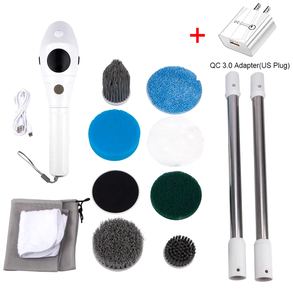 Electric Cleaning Brush 8 in 1 Multifunctional Household Wireless Rotatable Cleaning Brush for Bathroom Kitchen Windows Toilet